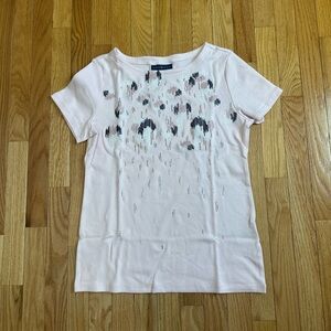 Karen Scott Blush Sequin Short Sleeve Tee